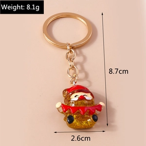 Detailed view of resin Santa keychain with dimensions 8.7cm and weight 8.1g