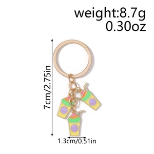 Detail view of colorful drink cup charms with exact weight and size measurements in inches