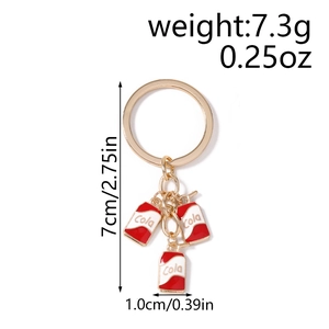 Detailed sizing of cola can keychain with 7cm total length and 7.3g lightweight design