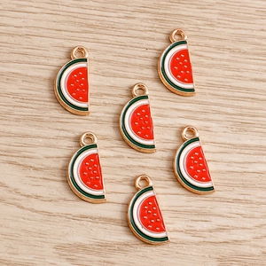 Watermelon Slice Alloy Enamel Charms Drip Oil Fruit Pendants For DIY Jewelry Making Necklace Bracelet Earrings Accessories