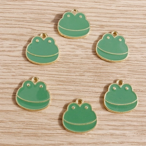Breloques en Émail Grenouille Dessin Animé Alliage Vert Huile Gouttelette Pendentifs Animaux Pour DIY Bijoux Accessoires