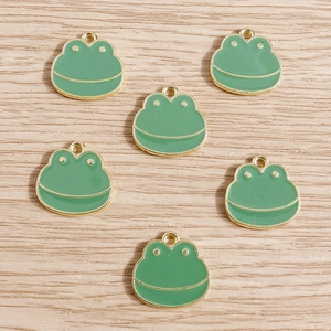 Pendentifs grenouille en émail avec placage doré pour la création de bijoux DIY