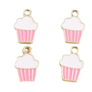 Pendentifs en alliage doré en forme de cupcake pour la fabrication de bijoux DIY