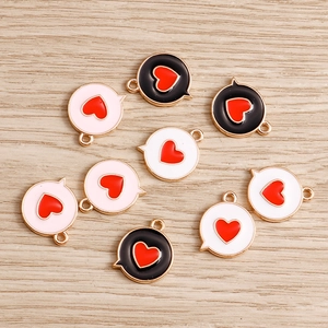 DIY Alloy Heart Pendant Charms Enamel Drip Oil Speech Bubble Heart Pattern Accessory For Necklace Bracelet Jewelry Making Handcrafted Decor
