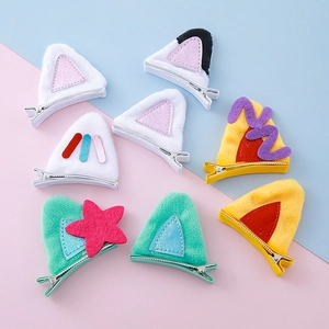 Lot de Barrettes à Cheveux Oreilles de Chat en Peluche Fait Main Mignon Dessin Animé Accessoires Cheveux pour Fillette