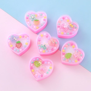 Kinder Cartoon Schmuckset Herzbox Perlenarmband Ring Für Mädchen Belohnungsgeschenk Prinzessin Serie Süßes Harz Zubehör