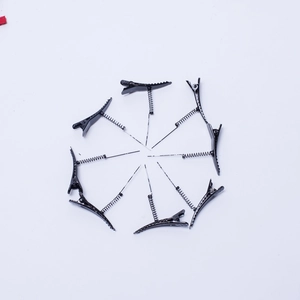 Set van 8 zwarte metalen eendenbek haarclips voor DIY handwerk en professionele styling
