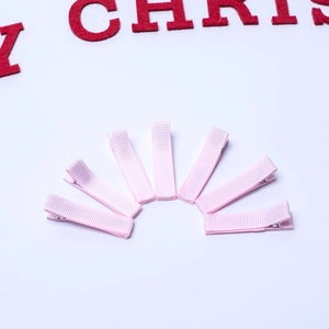 Roze ripslint omwikkelde haarspeldjes voor kinderhaaraccessoires set van 6 stuks