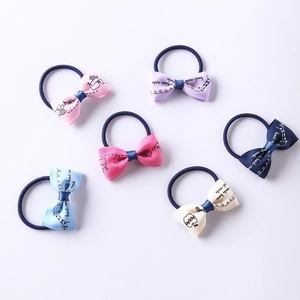 Lot de 6 chouchous à nœuds colorés pour enfants avec motifs de dessins animés mignons