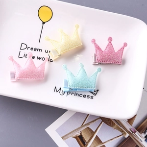 Barrettes à Cheveux Couronne Mignonnes pour Filles Paillettes Princesse Fait Main Épingles à Cheveux en Tissu Accessoires