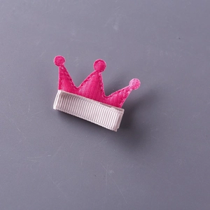 Barrette à cheveux couronne rose pour filles avec pince recouverte de tissu doux