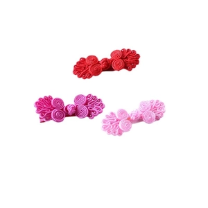 Set di 3 fermagli per capelli in stile cinese nei colori rosso, viola e rosa per bimbi