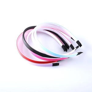 Set di cerchietti in tessuto a costine da 1cm con denti antiscivolo in vari colori