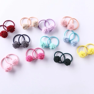 Élastiques à Cheveux Boule de Fleur en Maille Mignons pour Enfants Bandeaux Élastiques Colorés pour Filles Style Princesse