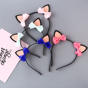 Süße Katzenohren Schleife Stirnband Für Mädchen Kinder Koreanischer Stil Glitzer Pailletten Haarreifen Rutschfest Haarschmuck Für Geburtstag Party Alltag