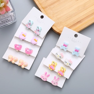 Cute resin cartoon animal ear clips for kids with soft pads and colorful designs