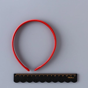 Classic 1cm red fabric covered plastic headband for girls hair accessories