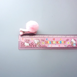 Jolie pince à cheveux en tulle rose pour filles avec clip crocodile de 4,5 cm en tissu