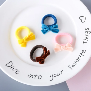 Kids Velvet Bowknot Elastic Hair Ties For Girls Korean Style Soft Fabric Hair Scrunchies For Daily Hair Styling Jewelry Gift