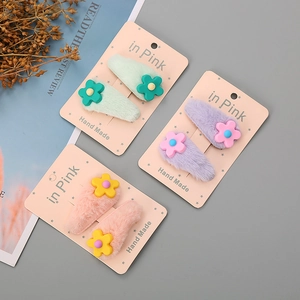 Koreanischer Herbst Winter Nerzimitat Blume BB Haarspangen Für Mädchen Damen Süße Florale Wassertropfen Plüsch Haarnadeln