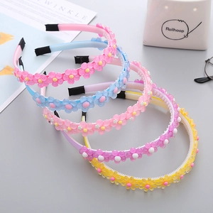 Serre-Têtes Doux en Résine à Fleurs pour Filles Antidérapant en Plastique Style Coréen Accessoires Cheveux Floraux