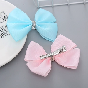 Handgefertigte Große Ripsband Schleife Haarklammern Strass Süße Prinzessin Entenschnabel Clip Haarschmuck Für Mädchen Kinder