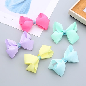 Barrettes Cheveux Nœud en Ruban Gros-Grain Fait Main pour Filles Pinces Croco Pailletées Accessoires Douce Princesse