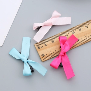 Süße Schleifen-Haarspangen für Mädchen in Pink und Blau mit Metall-Entenschnabelclips
