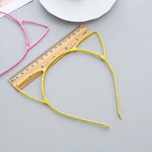 Kids cute cat ear headband in bright yellow and pink colors for girls hair styling