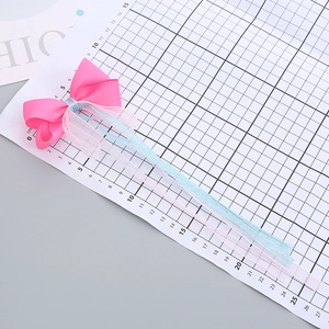 Barrette à cheveux avec nœud rose et longs rubans scintillants en organza pour filles
