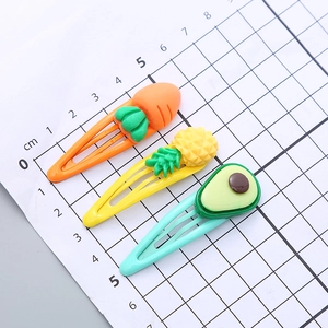 Set di mollette per capelli da bambina con carota 3D ananas e avocado per bambini