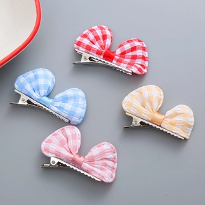 Fermaglio per Capelli con Fiocco a Quadretti per Bambini Carino e Dolce Mollette a Quadretti Principessa Accessori per Capelli Fatti a Mano