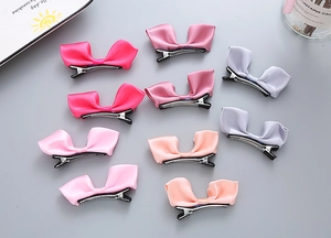 Ensemble détaillé de 9 barrettes à cheveux en ruban de satin pour filles avec clips en métal