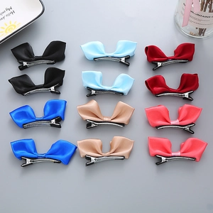 Style Coréen Doux Nœud Papillon 3D Tissu Satiné Oreilles de Lapin Barrettes pour Bébé Filles Princesse Accessoires de Cheveux