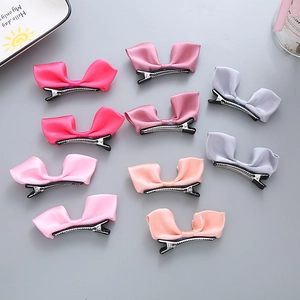 Lot de 9 barrettes à nœuds en satin rose et violet pour petites filles style élégant