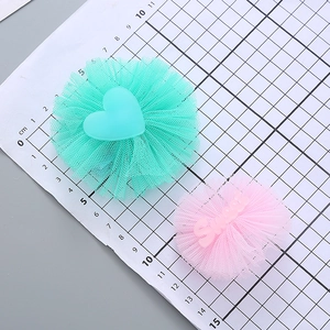 Luminous mesh hair clips set for girls in mint green heart and pink sweet styles