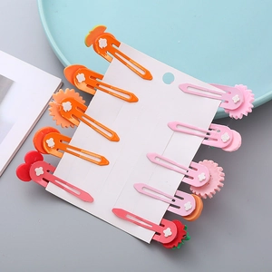 Lot de 10 jolies barrettes en résine pour filles aux motifs de fruits et fleurs colorés