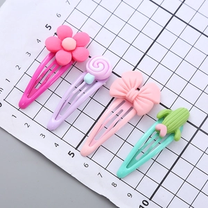 Lot de barrettes mignonnes en résine pour filles avec motifs colorés de fleurs et fruits