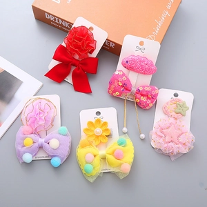 Süße Mädchen Handgefertigte Haarklammern Netzschleife Blume Krone Stern Haarnadeln Kinder Frischer Stil Kopfschmuck Haarschmuck