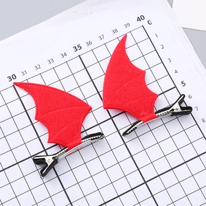Barrettes à cheveux ailes de chauve-souris en feutre rouge pour enfants costume Halloween