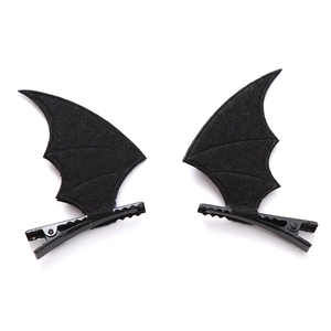 Barrettes à cheveux ailes de chauve-souris noires pour Halloween enfant