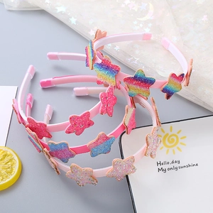Cerchietto per Capelli per Bambini Cuore Stella Paillettes Glitter Sfumato Accessori per Capelli Principessa Festa Ragazze