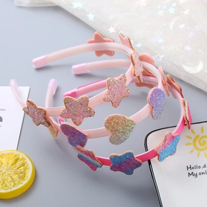Set di 3 cerchietti per bambini con glitter, stelle e cuori rosa e dettagli di paillettes