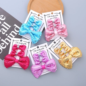Handgefertigte Pailletten Stoff Schleife Haarklammern Für Kinder Mädchen Glitzer Schleife Haarspangen Süßer Haarschmuck Geschenk