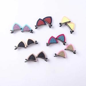 Lot de 6 pinces à cheveux oreilles de chat pailletées aux couleurs variées pour filles