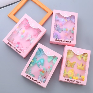 Girls Hair Accessory Collection With Bowknot Butterfly Clips Crown Hairpins Mesh Pompom Hair Ties Princess Styling Gift