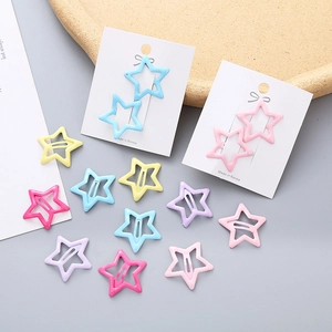 Barrettes Cheveux Étoile pour Enfants Couleurs Macaron Douces Clips BB en Métal pour Filles Accessoires Cheveux Style Minimaliste