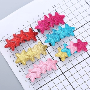 Set of 6 glitter star hair clips in assorted colors for girls sparkling stage hair accessories