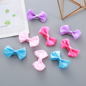 Handmade Polyester Satin Ribbon Bow Hair Clips For Kids Girls Sweet Colorful Bowknot Alligator Clips Hair Accessories