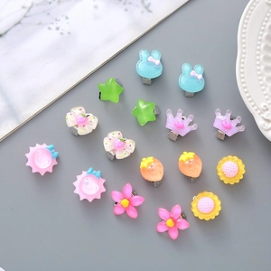 Clips d'oreilles pour Enfants Filles Sans Perçage Bijoux d'oreilles Mignon Couleur Gelée Résine Transparente Boucles d'oreilles